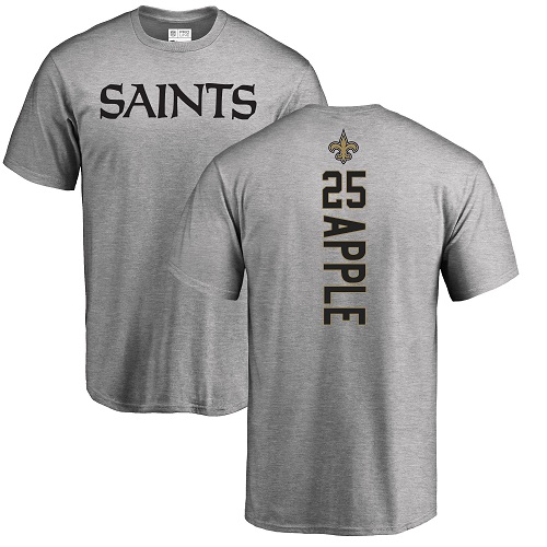 Men New Orleans Saints Ash Eli Apple Backer NFL Football #25 T Shirt